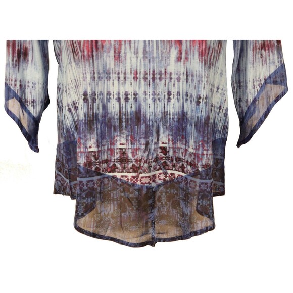 Unity World Wear Womens Sublimation Shirt S Small Blue Lace 3/4 Sleeve Colorful - Picture 5 of 10